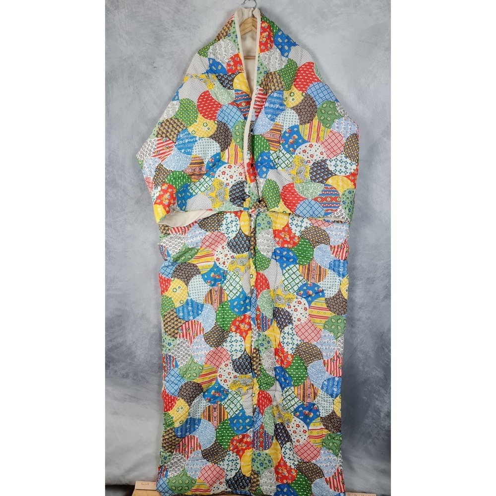 Vintage Snug Sack Sleeping Bag Large Patchwork Camping USA 70s Blanket